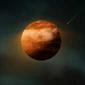 Exoplanet with comet, composite image