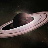 Exoplanet with rings, composite image