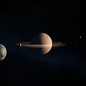 Exoplanet system, composite image
