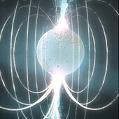 Pulsar magnetic field lines, composite image
