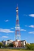 Microwave tower in Baikonur, Kazakhstan.