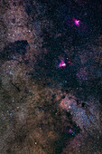 Nebulas and clusters around the Small Sagittarius starcloud