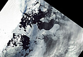 Collapsed East Antarctic ice shelf, satellite image