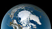 Arctic ice minimum extent, 2021