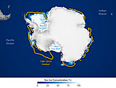 Antarctic sea ice minimum extent, 2022