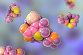 Imipenem antibiotic drug, molecular model
