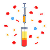 Platelet rich plasma injections, illustration