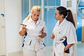 Nurses talking to each other