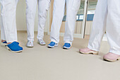 Nurses wearing clogs in a hospital
