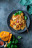 Pumpkin pasta carbonara