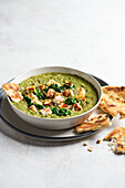 Palak paneer - Indian dish made with creamed spinach, spices and fried paneer cheese