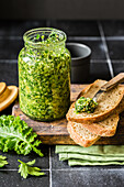 Kale and parsley pesto with lemon zest