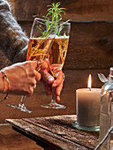 Toast with Hibiscus Kir Royal