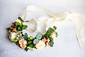 Beautiful wedding circlet of flowers for girl head decoration