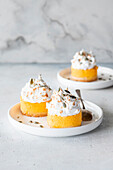 Mini pumpkin cheesecakes with meringue