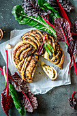 Swiss chard pesto bread