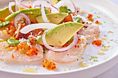 Ceviche with avocado (close up)