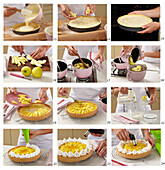 Apple cake with meringues - step by step