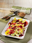 Fruity cabbage salad with barley, grapefuit and oranges