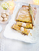 Mincemeat, almond and pear tart