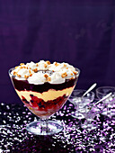 Ruby fruit jelly trifle