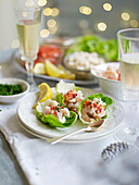 Prawn and crab cocktail lettuce cups