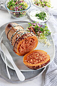 Butternut squash with rice filling from the oven