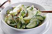 Fresh cucumber and celery salad