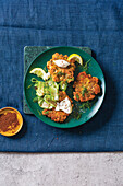 Salmon fritters with sumac