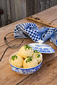 Potato dumplings 'half and half