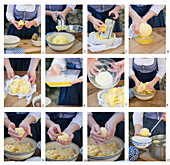 Prepare potato dumplings 'half and half