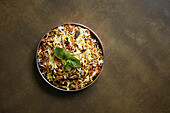 Indian rice with fried onion and mint