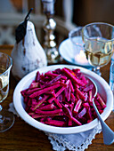 Celery, apple and beetroot salad