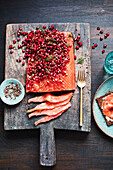 Pomegranate glazed salmon
