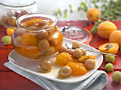 Stewed gooseberries and apricots