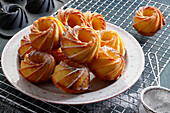 Mini lemon bundt cakes with icing sugar