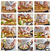 Chicken with apples, fennel and pumpkin mash - step by step