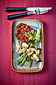 Eggplant with cashew pesto and mixed mushrooms