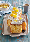 Sweet pineapple cake loaf with rum
