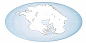 Continental drift after 250 million years, illustration