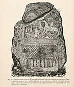 Runic stone, 19th century illustration