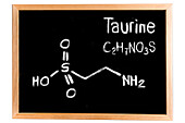 Chemical composition of taurine, conceptual image