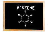 Chemical composition of benzene, conceptual image