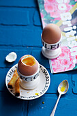 Egg and Soldiers (weich gekochtes Ei mit Toaststicks, England)