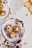 Potato skins with bacon and cream cheese