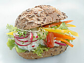 Vegetable burger with wholemeal bun