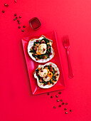 Scallops with pomegranate seeds