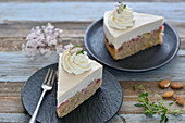 Vegane Rhabarber-Mandelcreme-Torte