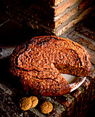 Torta agli Amaretti (Amaretti torte, Italy) with cocoa