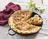 Quiche with onion and bacon